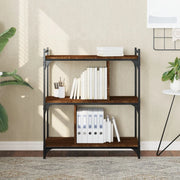 Libreria-Scaffale per Libri-Mobile di Stoccaggio Rovere Marrone 3 Ripiani 76x32x88 cm Legno Multistrato