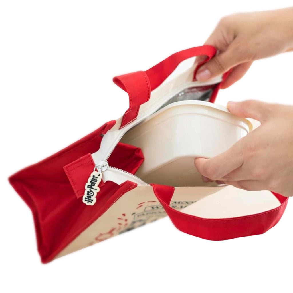 Borsa termica Mappa del Malandrino con manici e tasca per bottiglia Rosso Harry Potter