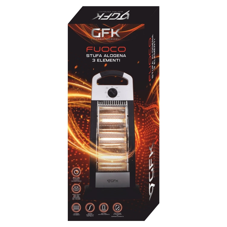 Stufa Alogena 3 Elementi Gfk Basso Consumo Oscillante 1200Watt H63 cm