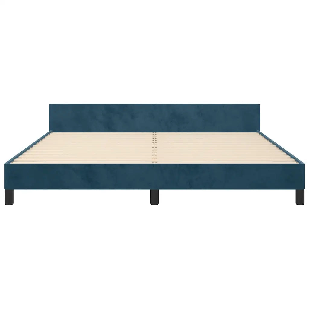 Giroletto con Testiera Blu Scuro 180x200 cm in Velluto 3125956