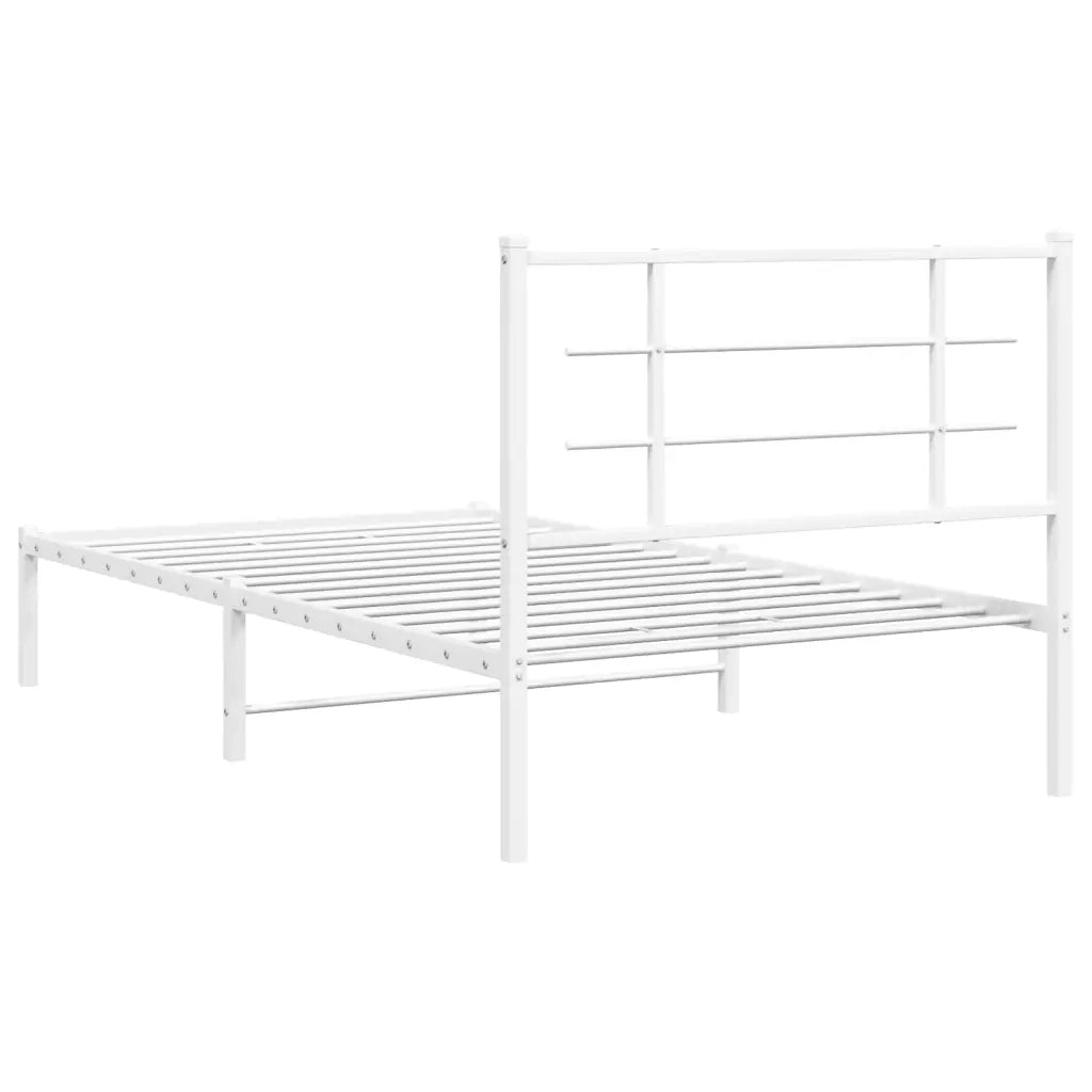 Giroletto con Testiera Metallo Bianco 100x190 cm 355604