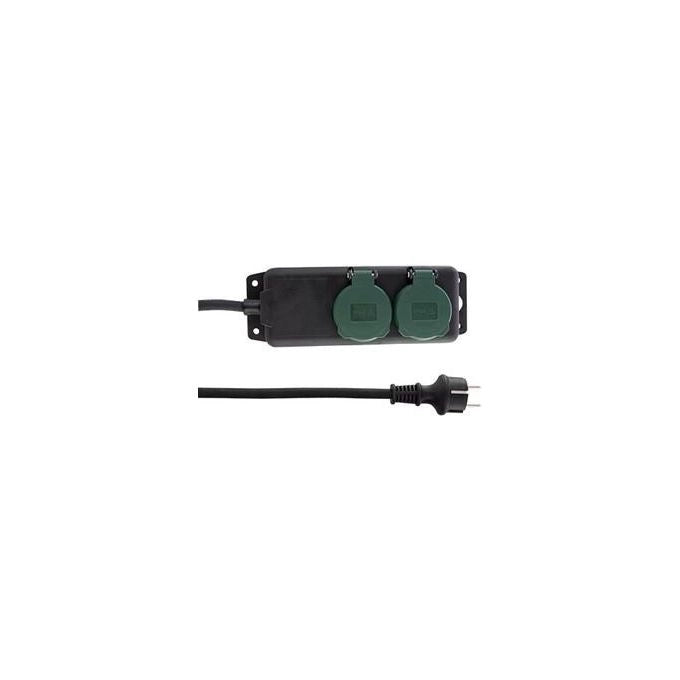 REV 0512467555 prolunghe e multiple 1,4 m 2 presa(e) AC Esterno Nero, Verde