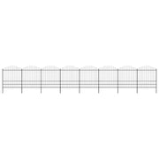 Recinzione da Giardino con Punta a Lancia in Acciaio 1339x200 cm Nera 277755