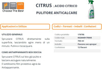 CITRUS acido citrico pulitore anticalcare rubinetti docce lucidante e detergente