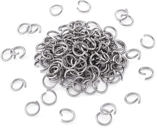 Veicchiature a Riga 500 Stuks - Acciaio Inossidabile - Argento Placcato - 7 mm di Diametro - 20 Gauge - Per Creare Gioielli - Anelli per Gioielli