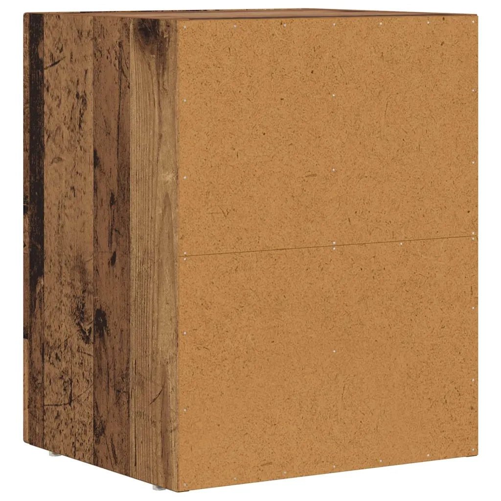 Comodino 2 pz-Set di 2 Tavolino da notte Legno vecchio 40 x 35 x 50 cm Legno multistrato