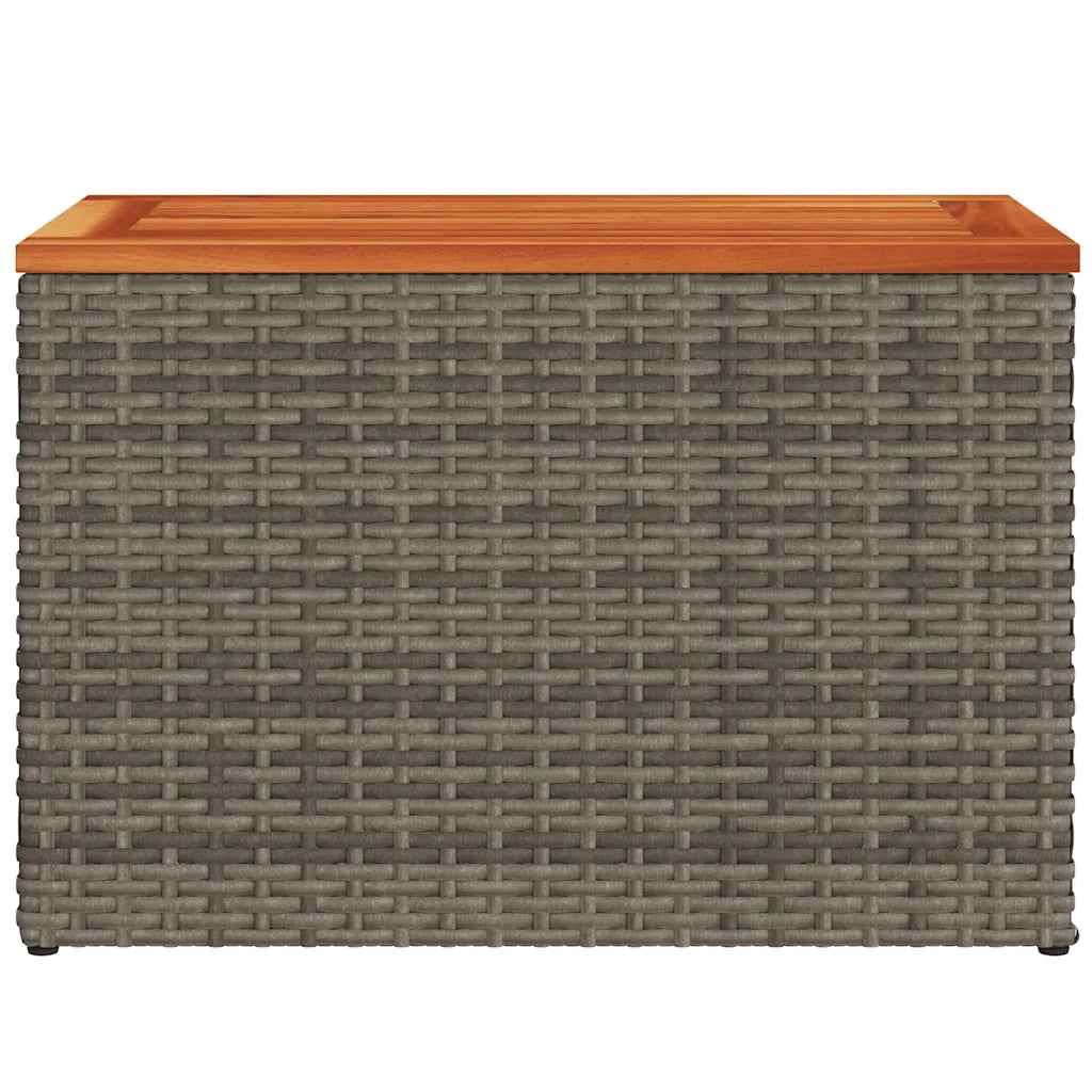 Tavolini Giardino 2 pz | Tavolino da esterno Grigi 55x34x37 Polyrattan Legno Massello