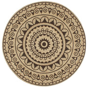 Tappeto Lavorato a Mano in Juta con Stampa Marrone Scuro 120 cm cod mxl 61359