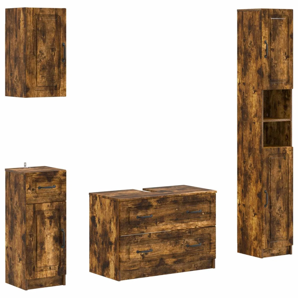 Set di Mobili da Bagno da 4 Pezzi UTRECHT Rovere Fumo 3417977