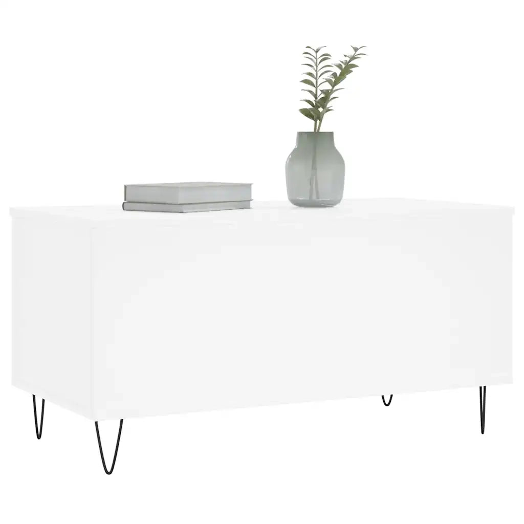 Tavolino da Salotto Bianco 90x44,5x45 cm in Legno Multistrato 830972