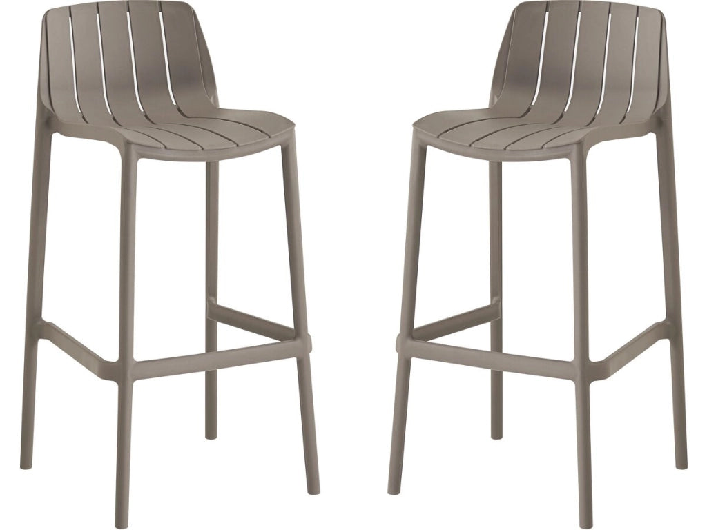 Set di 2 seggioloni da giardino impilabili "Vaena" - Taupe