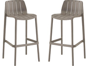 Set di 2 seggioloni da giardino impilabili "Vaena" - Taupe