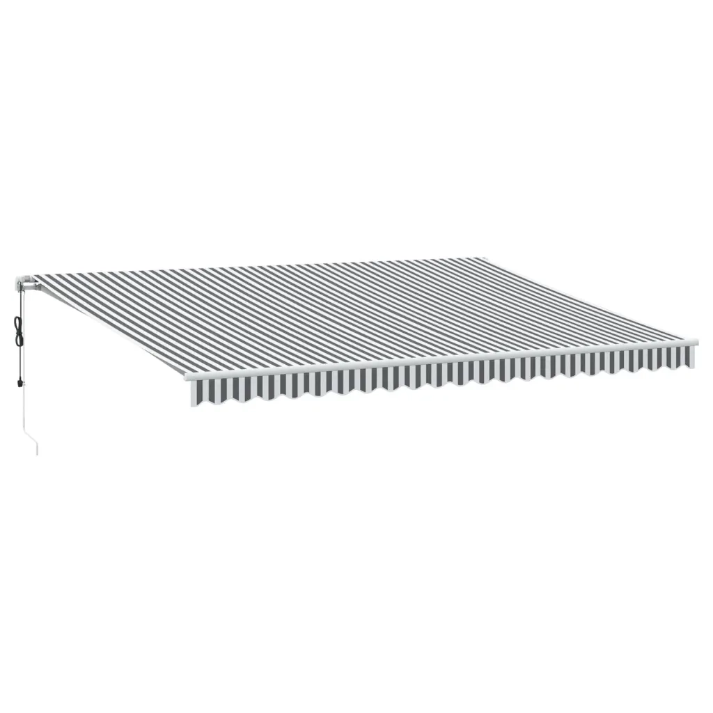 Tenda Sole Retrattile Automatica 500x350 cm Antracite e Bianco 3215802