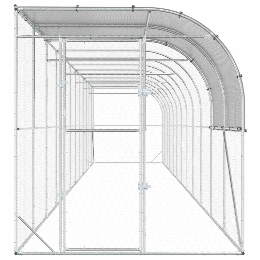 Gabbia per Polli Contro il Muro Argento 1200 x 200 x 215 cm 3434745
