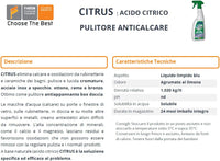 CITRUS acido citrico pulitore anticalcare rubinetti docce lucidante e detergente