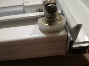 Box doccia acrilico - 2 lati, fisso piu' saloon (2 battenti) - Misura: 85 x 95 x h185 