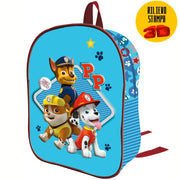 Trade Shop - Zainetto Paw Patrol Stampa Rilievo 3d Cuccioli 32cm Bambini Scuola Asilo -