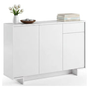 Credenza Arius, Madia da salotto, Buffet da soggiorno a 3 ante e 1 cassetto, 100% Made in Italy, 134x35h87 cm, Bianco