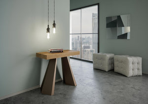 Consolle Allungabile in Legno e Ferro H77x40x90/300cm Diamante Premium Quercia Orso Folding