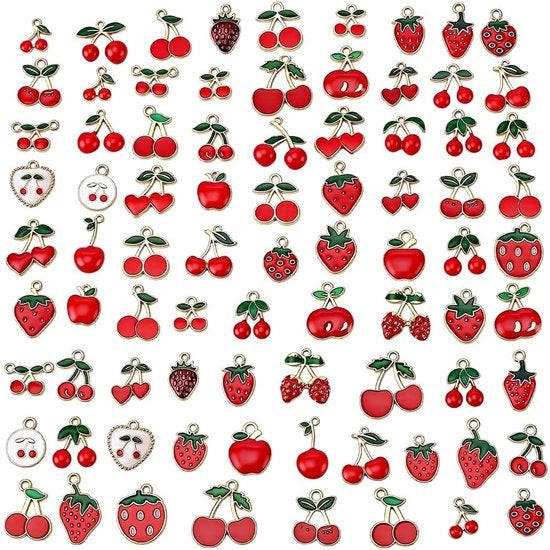 Set di 86 Frua Decorazioni in Rame Verniciato Rosso per Gioielleria Artigianale