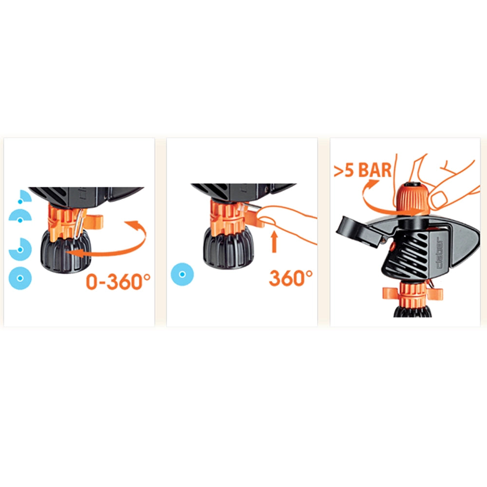 Irrigatore a intermittenza impact tripod con treppiede e innesto rapido