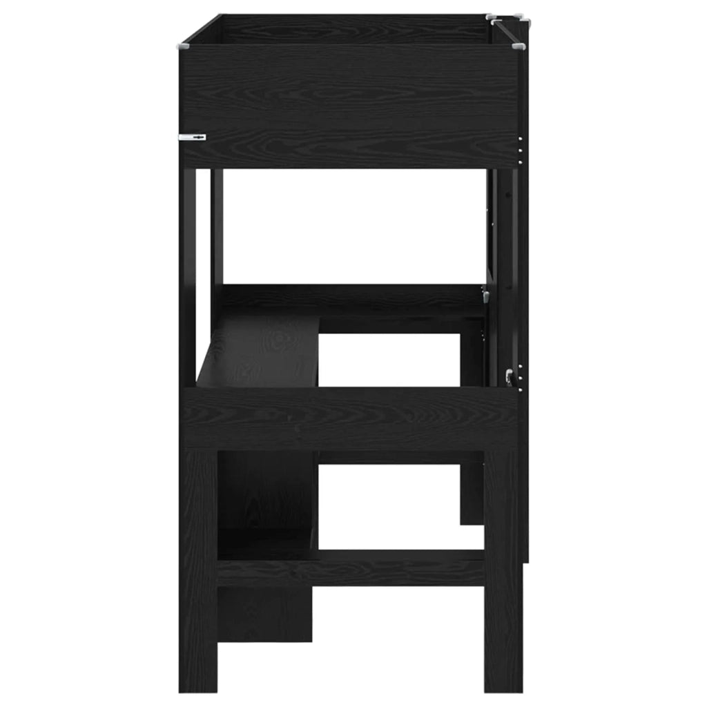 Struttura letto a castello con scrivania Rovere Nero 3410452