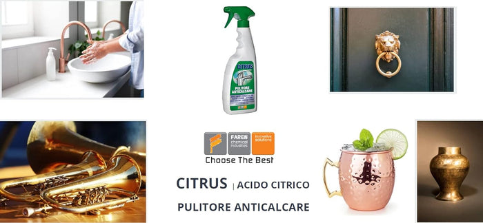 CITRUS acido citrico pulitore anticalcare rubinetti docce lucidante e detergente