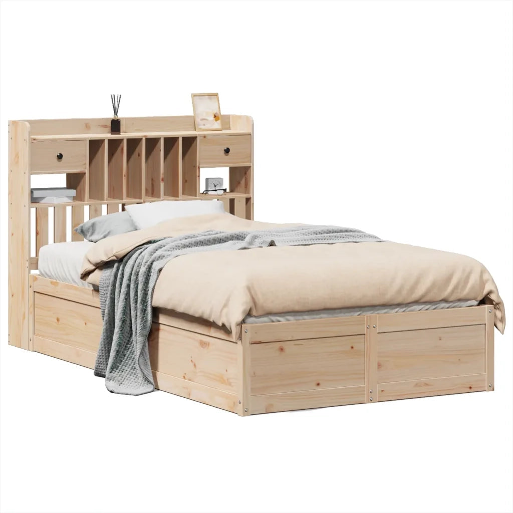 Letto senza Materasso-Struttura Letto 135x190 cm in Legno Massello di Pino 269297