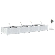 Fioriere | Cassetta per fiori | Vaso da giardino 4 pz Bianco 160 x 40 x 22 cm Plastica