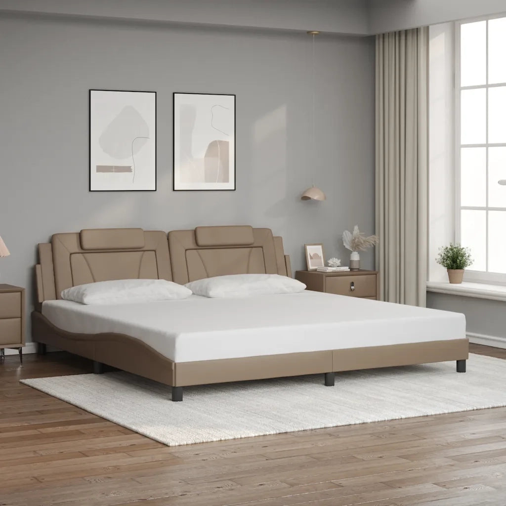 Giroletto Viana senza Materasso Cappuccino 200x200cm Similpelle 3208121