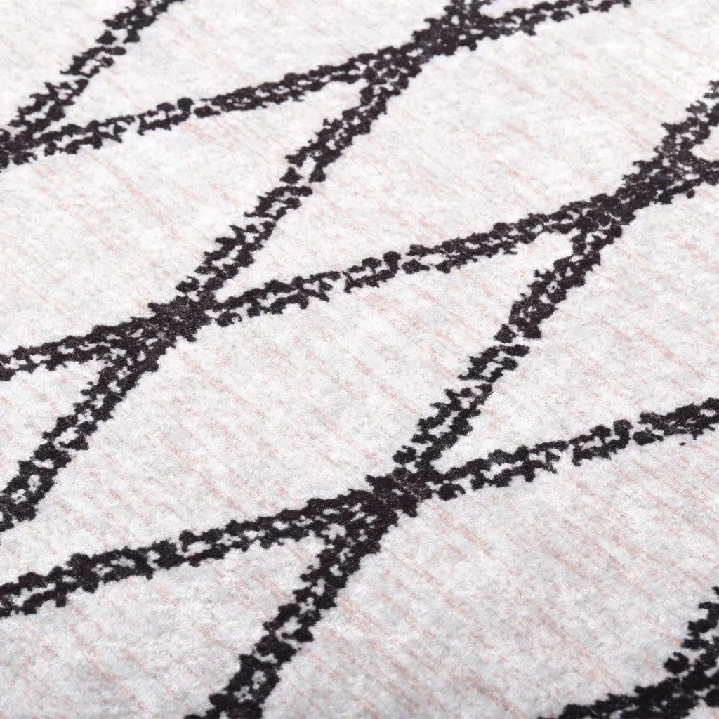 Tappeto Lavabile 160x230 cm Nero e Bianco 337973