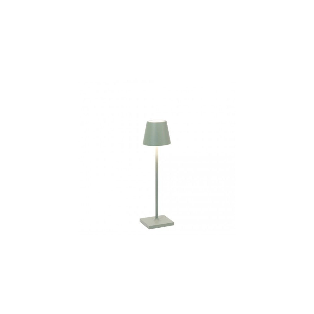 Lampada a led da tavolo Poldina Pro Micro Salvia ricaricabile e dimmerabile con batteria fino a 12 ore