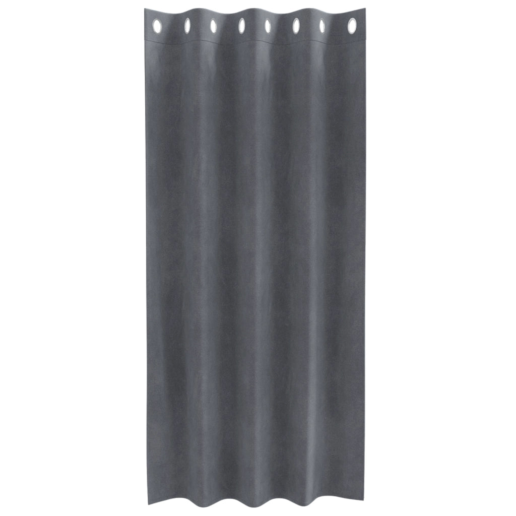 Tende oscuranti  con occhielli 2 pezzi in velluto grigio chiaro super