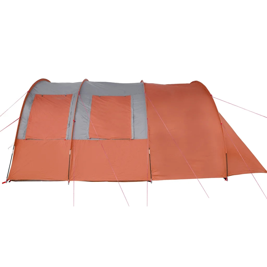 Tenda da Campeggio a Tunnel per 4 Persone-Tenda per Escursionismo Grigio e Arancione 552108