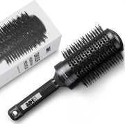 Borsetta rotonda con setole ceramica e pelo d'asino - diametro 53 mm - tecnologia ionica - spazzola professionale per volume e styling - nero.