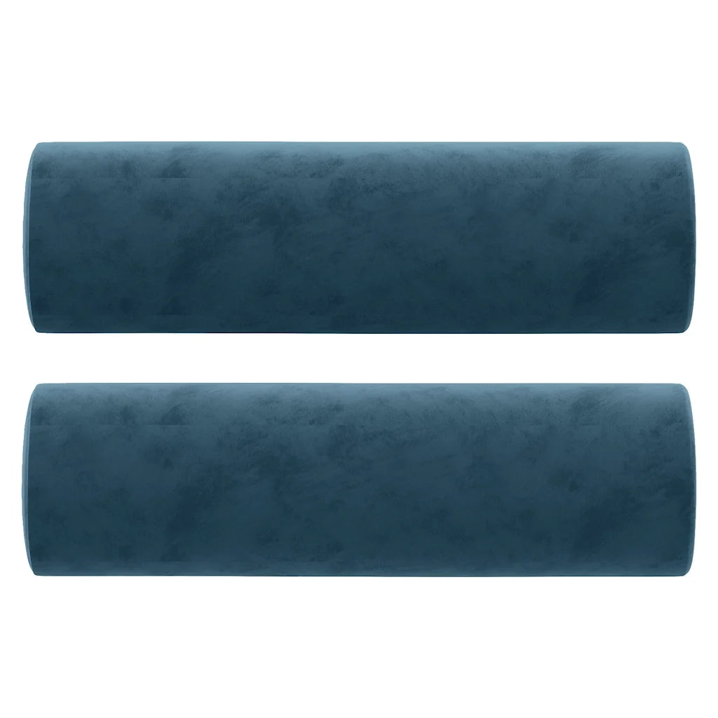 Divano a 2 Posti con Cuscini Blu 120 cm in Velluto 3200880