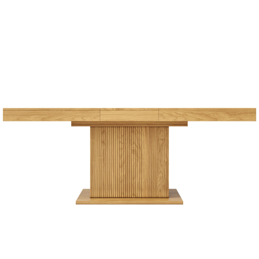 Tavolo da pranzo allungabile 140-180 cm in MDF e metallo con contenitore integrato