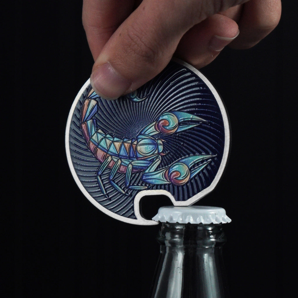 Apribottiglie in metallo KADAX, regalo per segno zodiacale Scorpione, resistente