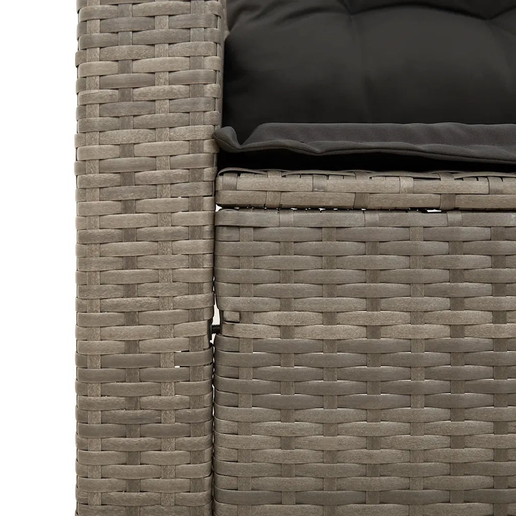 Set Divani da Giardino 3 pz con Cuscini Grigio in Polyrattan 365827