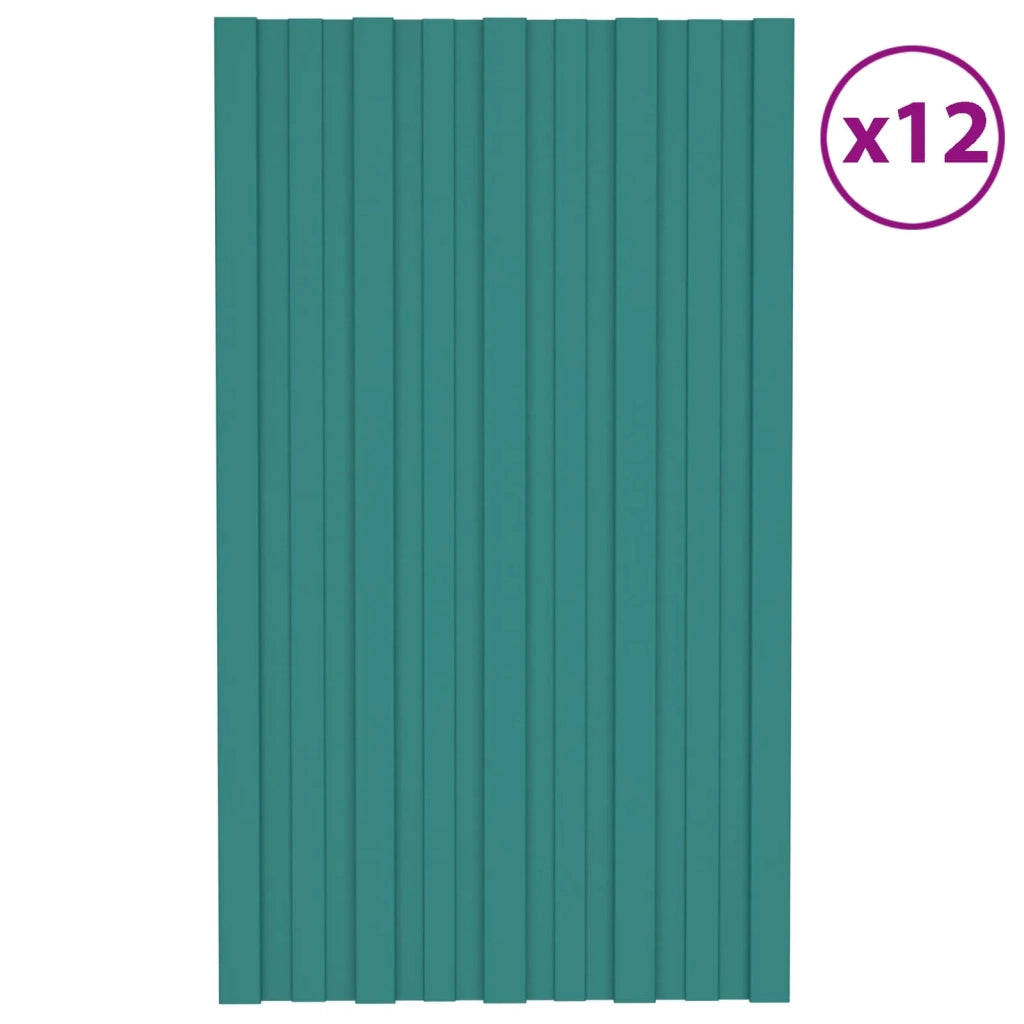 Pannello per tetto 12 pz Verde 80 x 45 cm Acciaio zincato CFW9695335