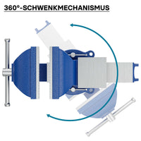 Morsa da banco Heavy Duty 125mm con incudine e ganascia di serraggio per sollecitazioni pesanti