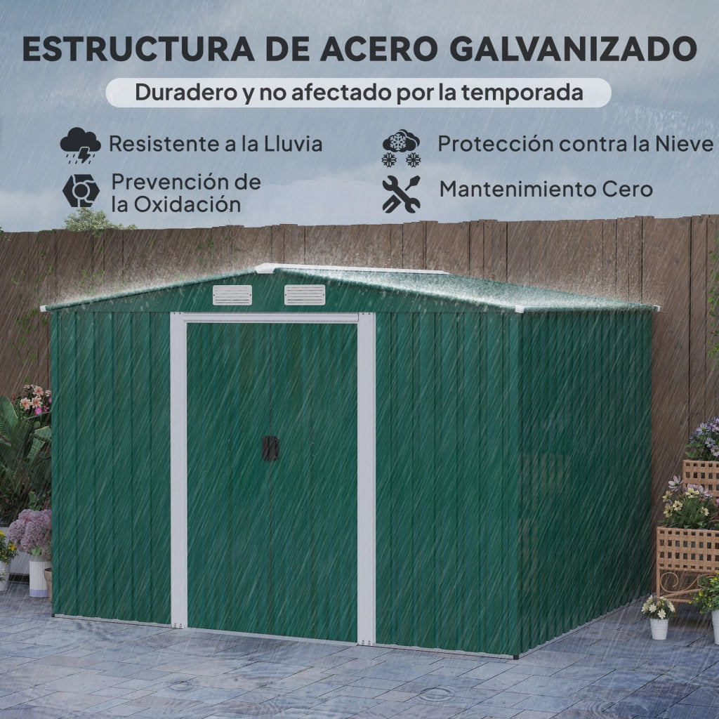 Armadio scorrevole per attrezzi ¨C zephmum ¨C Verde 258x206x178 cm