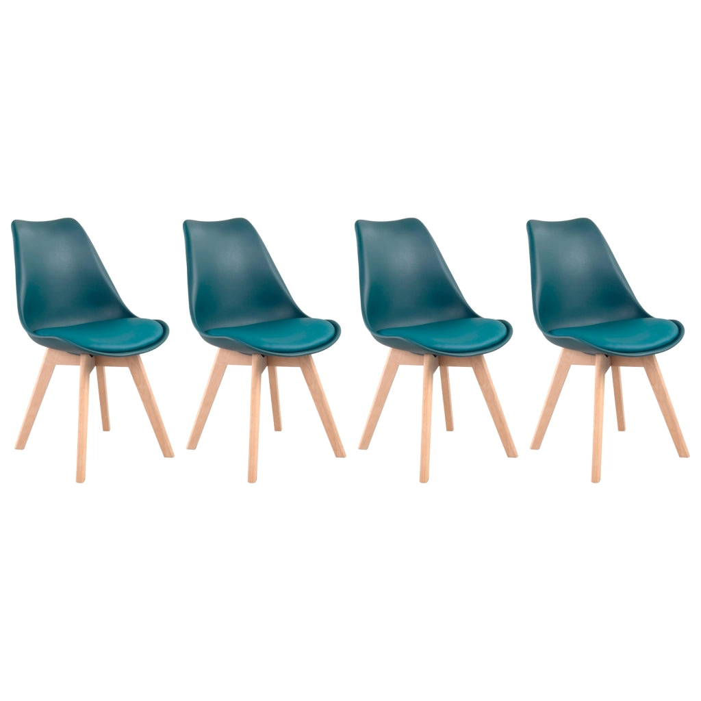 Set di 4 sedie scandinave NORA blu con cuscino