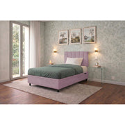Letto imbottito Piazza e mezzo 120x200 cm Vertical - Contenitore,Glicine,Microfibra