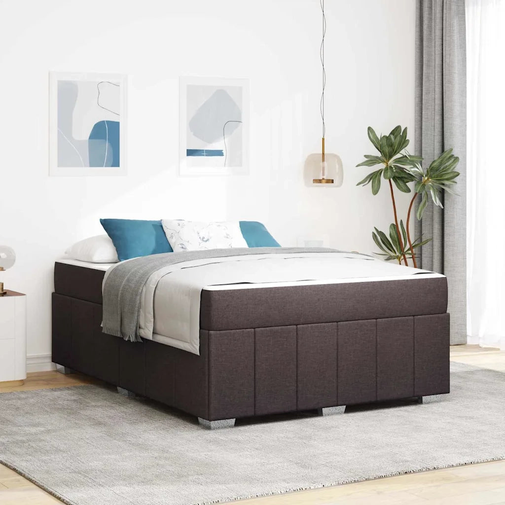 Struttura del letto Marrone Scuro 140 x 200 cm Tessuto