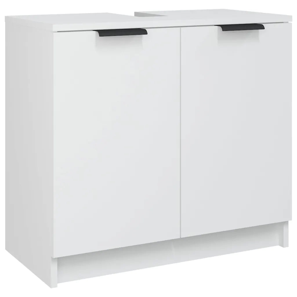 Set di Mobili da Bagno | Armadio da bagno 3 pz Bianco in Legno Multistrato