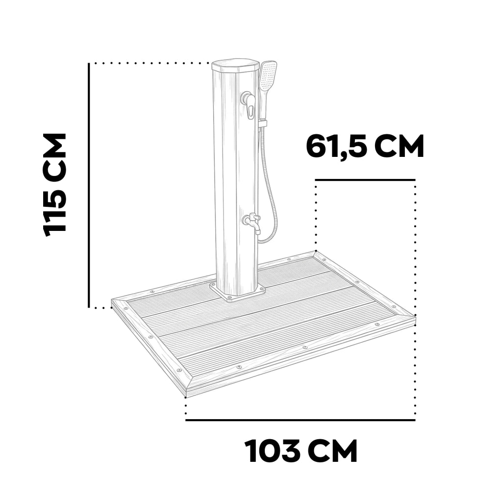 Doccia solare da giardino da 20L con pedana - Tanaga Bronze & Dasar