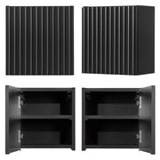 Armadietto Pensile da Bagno NEWPORT con Anta Reversibile 30x30x19 cm Nero [en.casa]