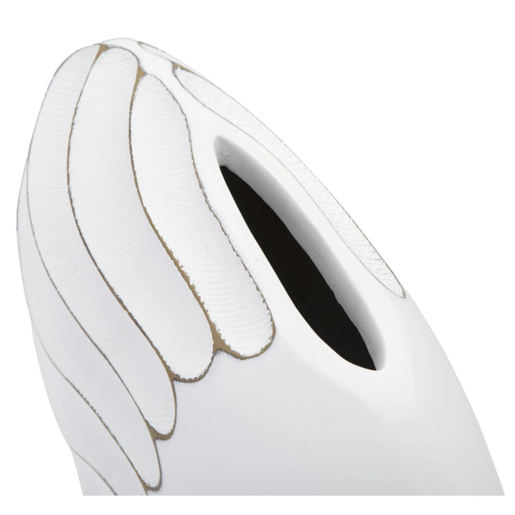 Vaso Decorativo VKH684, Bianco, Poliresina, 34x11,5x24,5 cm