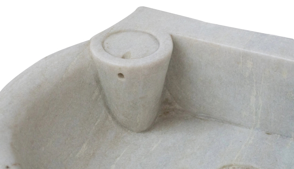 Biscottini Lavandino in marmo bianco L50xPR40xH15 cm Vasca realizzata completamente